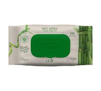 Deep Fresh Wet Wipes, Natural Bamboo Fibers, Vegan, Animal Test-Free, 100 Count, 24 Pack