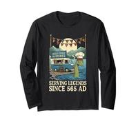 Deep Fried Mysteries Loch Ness Monster Chef Halloween Long Sleeve T-Shirt
