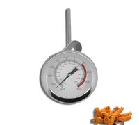 Deep Fry Thermometer, Stainless Steel Instand Read Dial Thermometer Long Stem Waterproof Kitchen Thermometer for Deep Frying Candy Turkey BBQ Grill