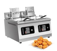 Deep Fryer, Automatic Lifting Countertop Fryer with Adjustable Temperature 0-180°C, Stainless Steel Fryer with Basket for Home Kitchen and Restaurant