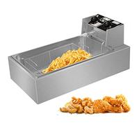 Deep Fryer With Basket, 20L Commercial Deep Fryer, Stainless-Steel Countertop Kitchen Frying Machine, Adjustable Temperature & Timer, Odor Free Filter, French Fries Donut-B