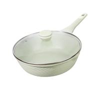 Deep Frying Pan with Lid 30cm/12 Inch, 5.5L Nonstick Granite Coating PFOA/PFAS Free, Induction Compatible All Hobs & Dishwasher Safe, Large Saute Pan Wok for Stir Fry, Oven Safe Skillet