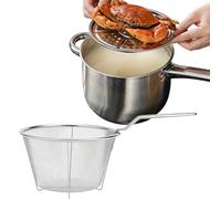 Deep Frying Pot,Long Handle Large Capacity Cookware - Deep Frying Pan Cooking Pot,for Ceramic Electric Induction Stove Home Kitchen French Fries Chicken
