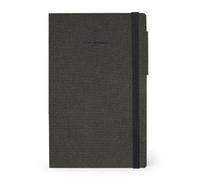 Legami - My Notebook, 6mm Lined Notebook, Deep Graphite, Large, FSC Certified Paper, 192 Pages, Soft Cover, Elastic Closure, 17 x 24 cm