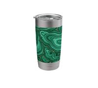 Deep Green Layered Contour Abstract Structured Graphic Stainless Steel Insulated Tumbler
