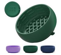 Deep Green Slow Feeder Dog Bowl for Large Breed & Puppies - Prevents Bloat & Improves Digestion - Non-Slip Dog Puzzle Toy with Suction, Made of Food-Grade Silicone