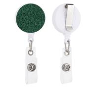 Deep Green Velvet Leopard Print Pattern Retractable Badge Holder Reel Clip ID Card Holder for Doctor Nurse Student Office Worker