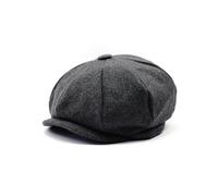 (Deep Grey) Men Flat Hat Newsboy Caps Tweed Cabbie Peaky Blinders Baker Boy Hat