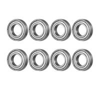 Deep Groove Ball Bearing 10mm X 19mm X 5mm Carbon Steel 6800-2z 8pcs | Double Shielded Structure, Silver Finish, Dust Resistant, Suitable for Skateboard Wheels, Motors, Manufacturing Equipment