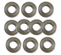 Deep Groove Ball Bearing Double Side Iron Cover Sealed 6201ZZ High Carbon Steel Bearings 12mmx32mmx10mm 10 PCS(Premium)