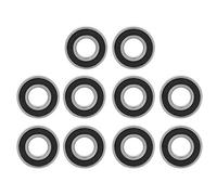 Deep Groove Ball Bearings 10mmx22mmx6mm, 10pcs Rubber Sealed Miniature Bearings - Steel, Low Noise, Ideal for Small Hobby Projects
