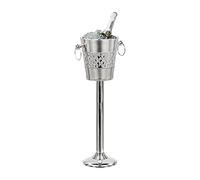 Deep Hammered Brushed Nickel Plated Majestic Wine & Ice Bucket with Steel Bucket Stand | Wine Chiller On Stand Kitchenware Barware | Party Organization Ideas