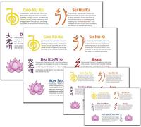 Deep Healing Light Reiki Symbols Learning Chart Wall Art - 8.5x11, 8x10, 5x7, 4x6 Unframed Poster of Five Reiki Symbols, Names and Explanation - Colorful and Informative Meditation Decor