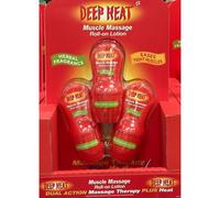Deep Heat Muscle Massage Roll-On Lotion 50mlx3