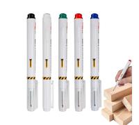 Deep Hole Marker - 20mm Waterproof Ink Pencil Long Head, Precision Construction Tool, 5 Piece Deep Hole Marker Pens | Multi- Writing For Builders Bathroom Woodworking
