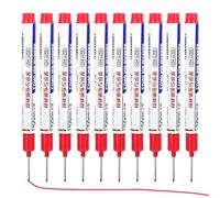 Deep Hole Marker Pen, DIY Marking, Waterproof Construction Paint Markers, Construction Paint Markers, Pack of 10, Metal Marker Pen, Metal Marker for Precise Depth Markings for Hardware Decoration