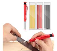 Deep Hole Marker Pencil Construction Site Carpenter's Pencils Construction Pica Dry Pen Leads Drill Hole Marker Mechanical Pencil Set with 18 Refills