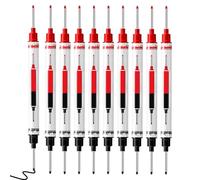 Deep Hole Marker Pens - 10 Pack Waterproof Carpenter Ink Pens | 21mm Long Head Marker Pen | Paint Jobs, Framing Building, Welding, Automotive,