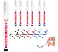 Deep Hole Marker Pens 6PCS - 20mm Long Reach Waterproof Permanent Markers, Professional Carpenter Marking Tools for Woodworking & Construction, Industrial Marking Pens for Hard to Reach Areas