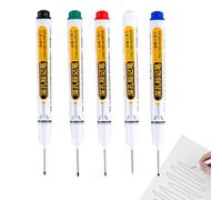 Deep Hole Marker - Waterproof Pen 13.8cm | Construction Pen, Long Nip Drill Marker | Colorful Waterproof Carpenter Pens For Wood Metal Glass Bathroom Industrial Home Use