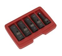 Deep Impact Socket Set 1/2"Sq Drive 80mm Double Ended 18.5-22.5mm - 5pc SX1820