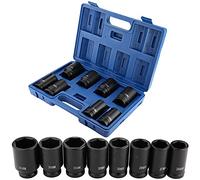 Deep Impact Socket Set, 8Pcs Car Repair Impact Drive Socket Set, 24-38mm Universal Heavy Duty Impact Deep Socket Set 3/4 Inch Solid Chrome Vanadium Steel