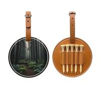 Deep in The Forest Brown Printed Golf tee Storage Bag - for Men only, Durable PU Material, Easy to Carry, Enhance The Golf Experience