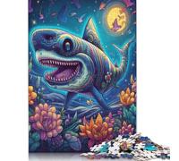 Deep Jaws Puzzle for Adults 500 Pieces Wood Puzzles Home Educational Games DIY Toys 500pcs (52x38cm)