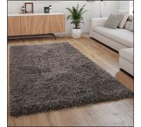 Deep-Pile Rug Cuddly Modern Shaggy Flokati Style Cosy Plain In Anthracite