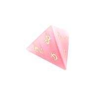 Deep Pink Cat's Eye Crystal Dice - Hand-Carved Gemstone Dice D4 D6 D8 D10 D12 D20 Percentile or 7PCS RPG Set for DND & Tabletop Games(D4Face)