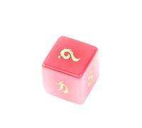 Deep Pink Cat's Eye Crystal Dice - Hand-Carved Gemstone Dice D4 D6 D8 D10 D12 D20 Percentile or 7PCS RPG Set for DND & Tabletop Games(D6Face)