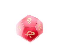 Deep Pink Cat's Eye Crystal Dice - Hand-Carved Gemstone Dice D4 D6 D8 D10 D12 D20 Percentile or 7PCS RPG Set for DND & Tabletop Games(D12Face)