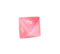 Deep Pink Cat's Eye Crystal Dice - Hand-Carved Gemstone Dice D4 D6 D8 D10 D12 D20 Percentile or 7PCS RPG Set for DND & Tabletop Games(D8Face)
