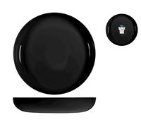 Deep Plate Friends Black, 29cm, Opal Glass