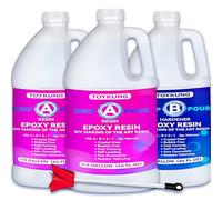 Deep Pour Epoxy Resin, 1.5 Gallon 2 to 4 Inch Depth Epoxy Resin Kit Crystal Clear Bubble Free High Gloss Self Leveling for River Table Top, Bar Top, Coating, Art Mold Crafts Epoxy Resin 2:1