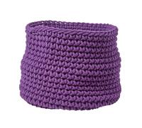 (Deep Purple) Cotton Knitted Round Storage Basket, 42 x 37 cm
