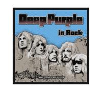 Deep Purple in Rock Mount Rushmore Design Sew-On Patch, 10x10 cm, Embroidered, Official Band Merchandise