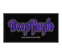 Deep Purple Official Logo Embroidered Patch, 10 x 5 cm, Black and Purple
