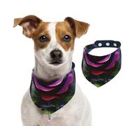 Deep Purple Roses Pet Scarf Dog Bandanas Spring Summer Soft Cotton Puppy Scarfs Adjustable Accessories for Small Medium Large Girl Boy Pup Small