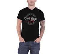 Deep Purple T Shirt Smoke on The Water Circle Band Logo Official Mens Black L