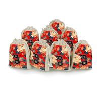 Deep Red Flower Pictures 8 PCS Muslin Bags with Drawstring Sachet Bags Empty Small Cotton Drawstring Bag Muslin Reusable & Washable Cotton Bag for Herb Spice Candy Soap Jewelry Wedding Gift Pouches