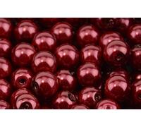 Deep Red Glass Pearl Round 6mm - Approx 130 Beads