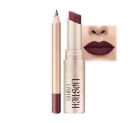 Deep Red Lipstick Lip Liner Set, Burgundy Lipliner Lipstick Kit, Long Lasting & Waterproof Highly Pigmented Full-Coverage Lip Pencil Stain Colour Makeup Kit