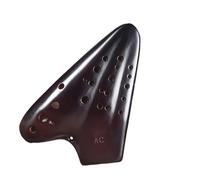 Deep Red Three Tube Ceramics Ocarina 12 Holes Alto C Key AC SmokedOcarinas Music Flute
