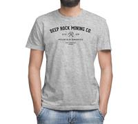 Deep Rock Galactic Mining Co Men's Classic Crew Neck Short Sleeve T-Shirt, gray, M