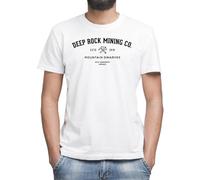 Deep Rock Galactic Mining Co Men's Classic Crew Neck Short Sleeve T-Shirt, White, M