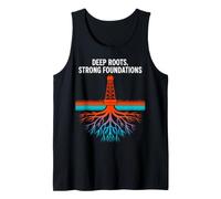 Deep Roots, Strong Foundations - Oil Rig Design Tank Top