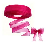 Deep Rose Red Chiffon Sheer Organza Ribbon 25mmX50Yard(Deep Rose red)
