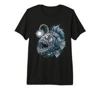 Deep Sea Anglerfish Bioluminescent Fish Ocean Creature Art Premium T-Shirt