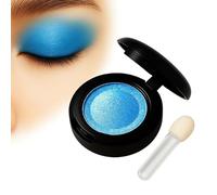 Deep Sea Blue Single Eyeshadow Compact with Mirror and Applicator-Waterproof Highly Pigmented Long Lasting Eye Shadow for Creative Festival or Evening Glam Makeup Looks